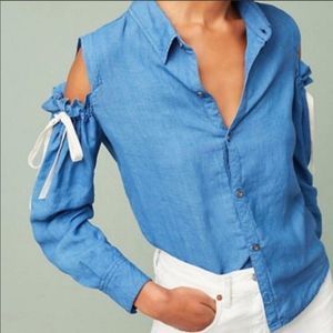 Rails | Indigo Linen Tencel Cold Shoulder …